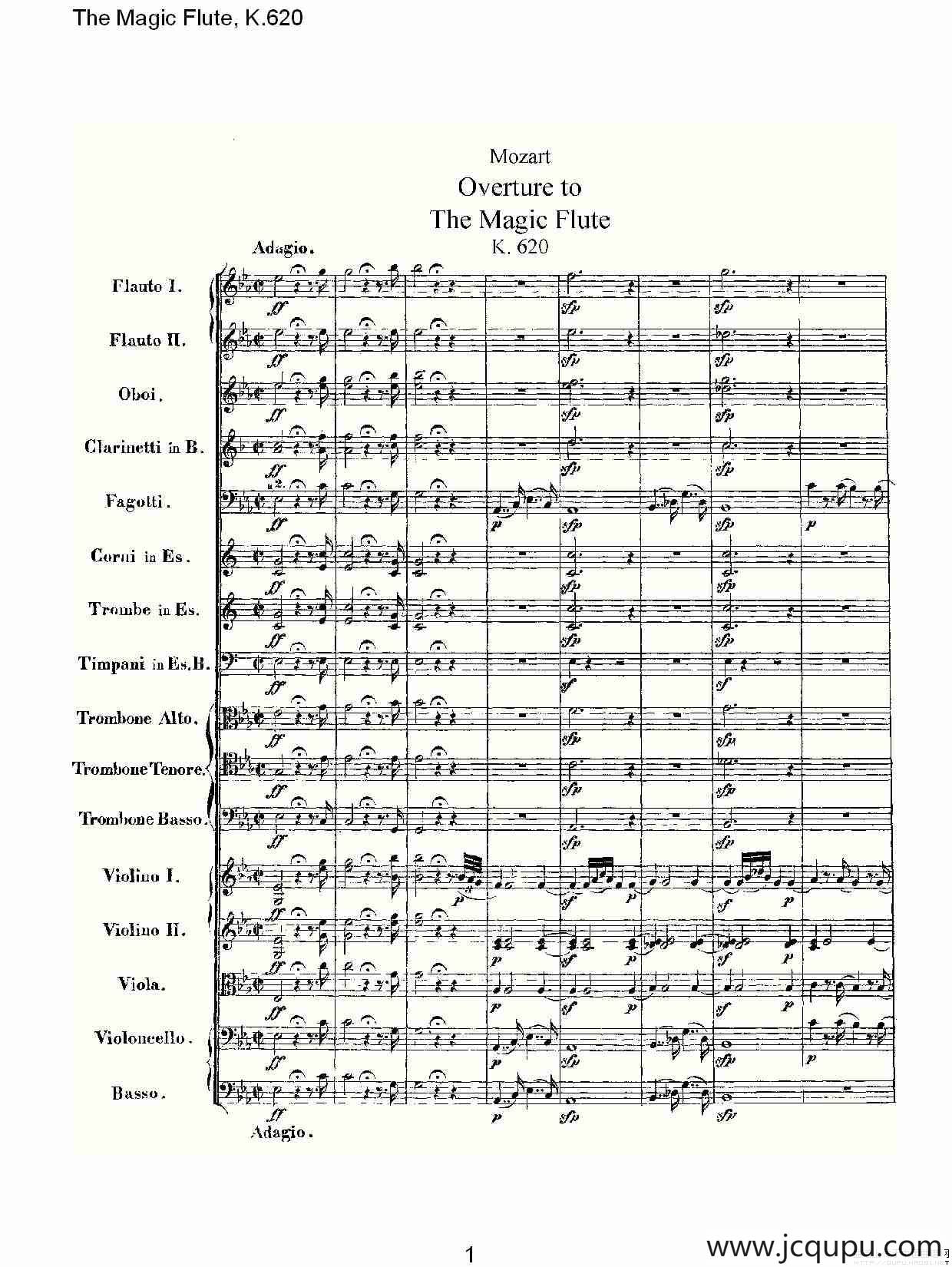 The Magic Flute, K.620简谱
