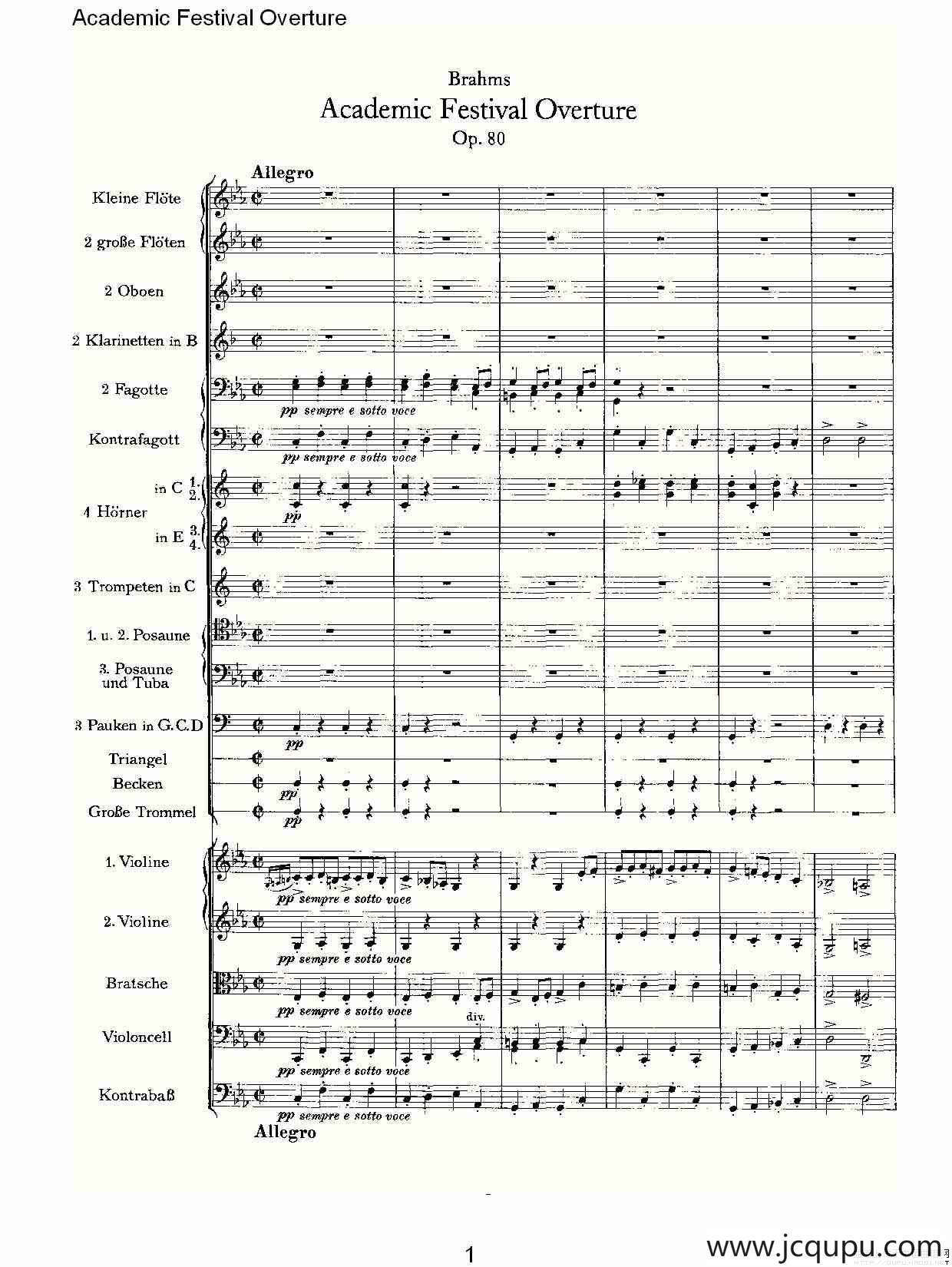 Academic Festival Overture简谱