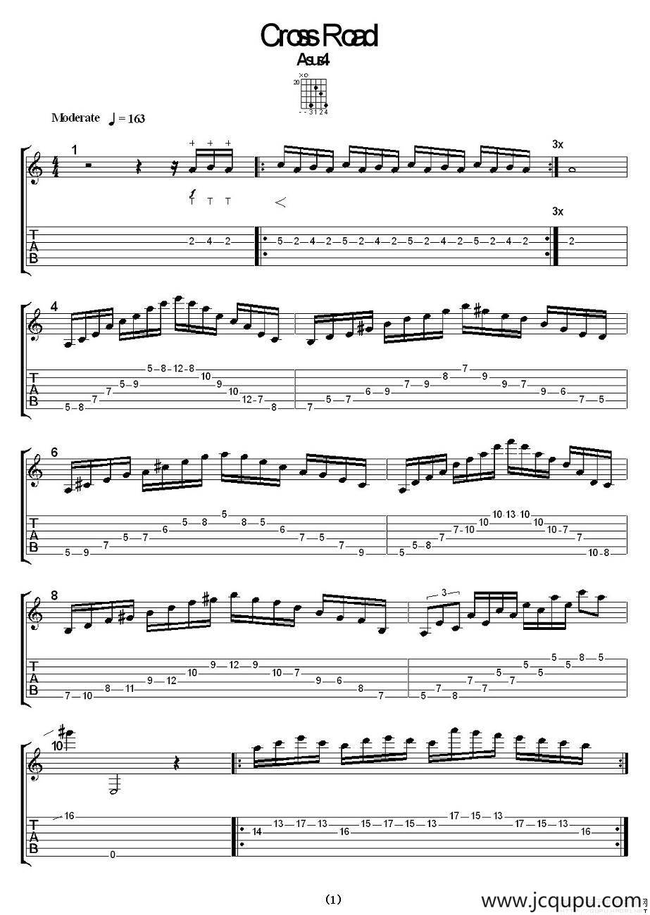 Cross Road（电吉他谱）简谱