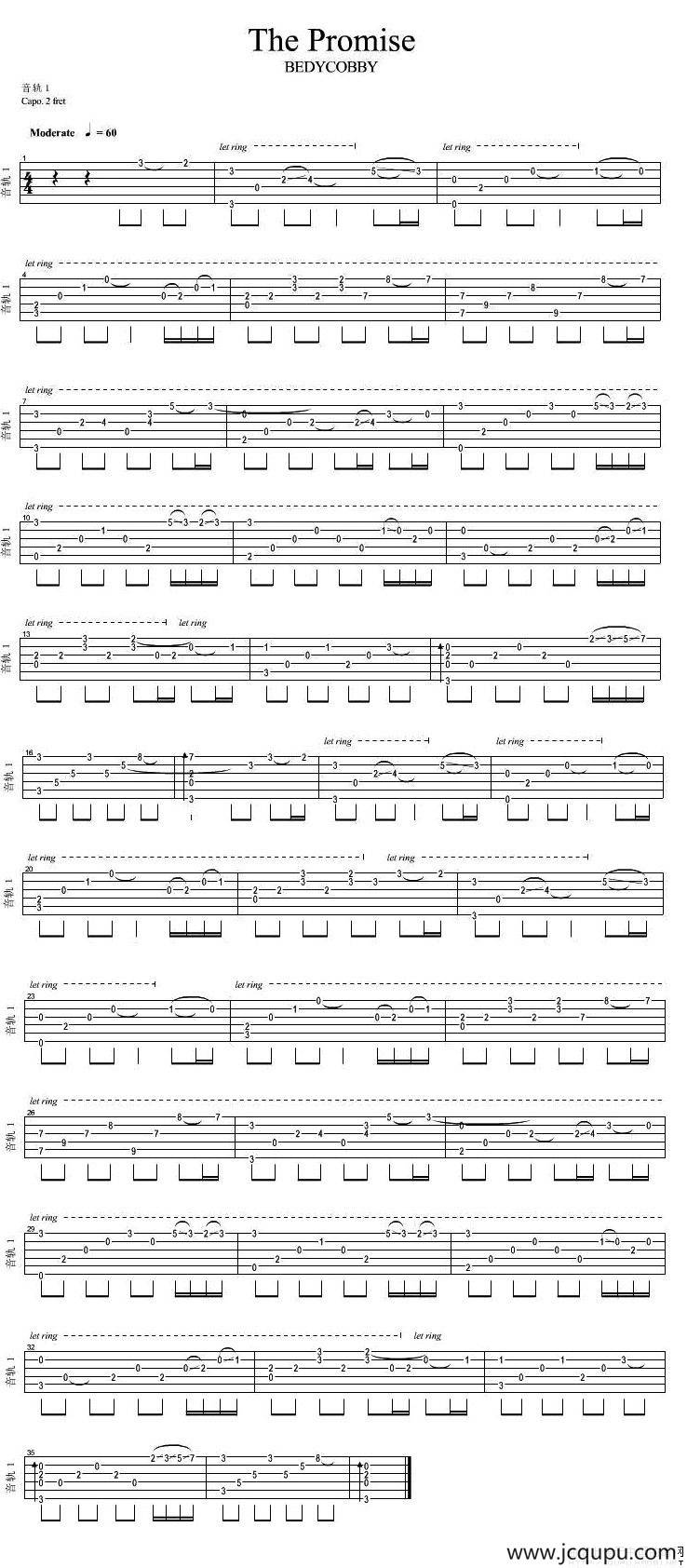 The Promise（吉他独奏谱）简谱
