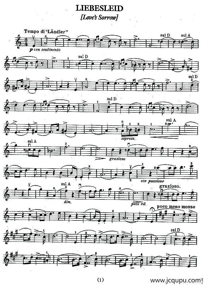 LIEBESLEID（爱的忧伤 爱之悲）简谱