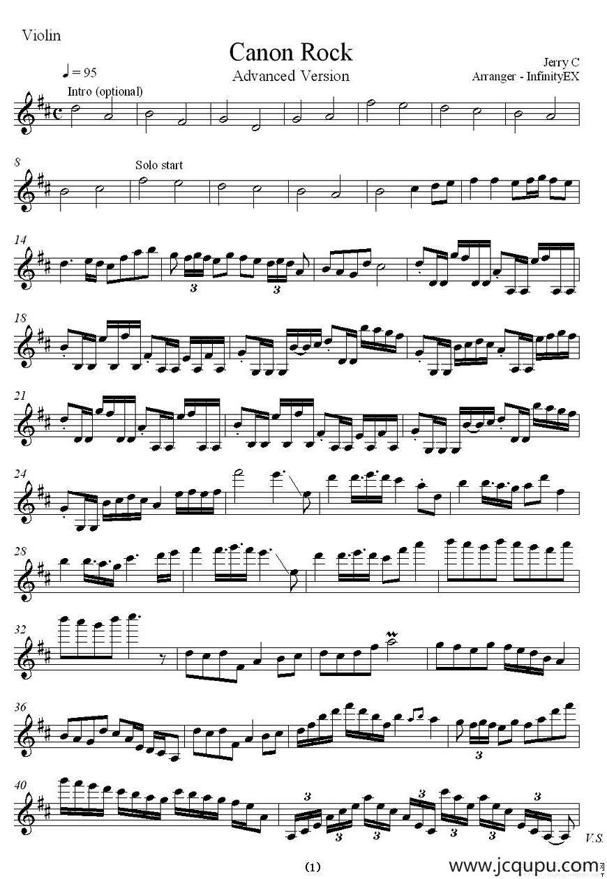 Canon Rock（卡农 摇滚）简谱