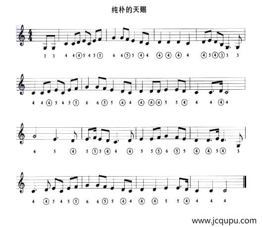 纯朴的天赐简谱