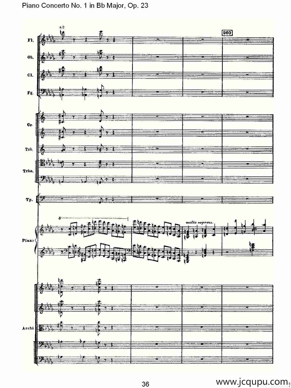 Bb大调第一钢琴协奏曲,Op.23第一乐章第一部（二）简谱