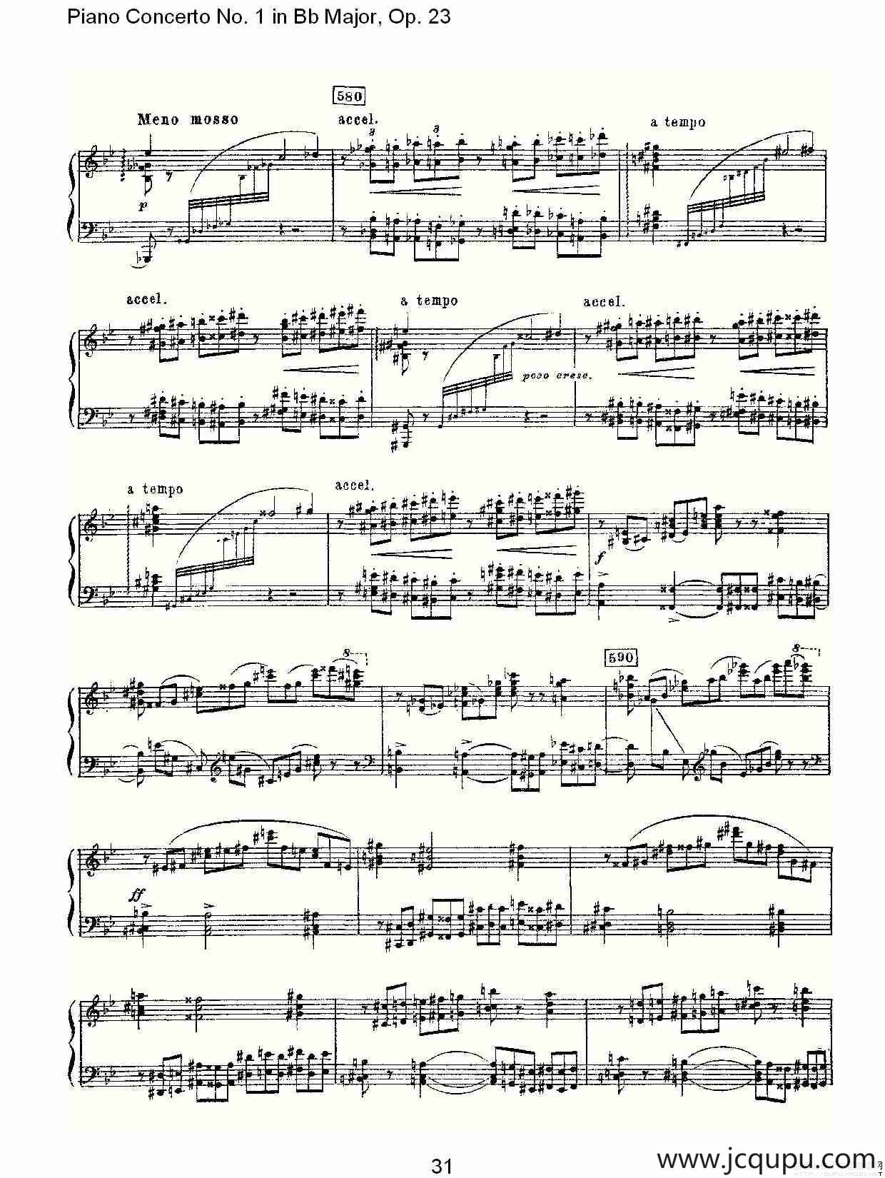 Bb大调第一钢琴协奏曲,Op.23第一乐章第二部（二）简谱