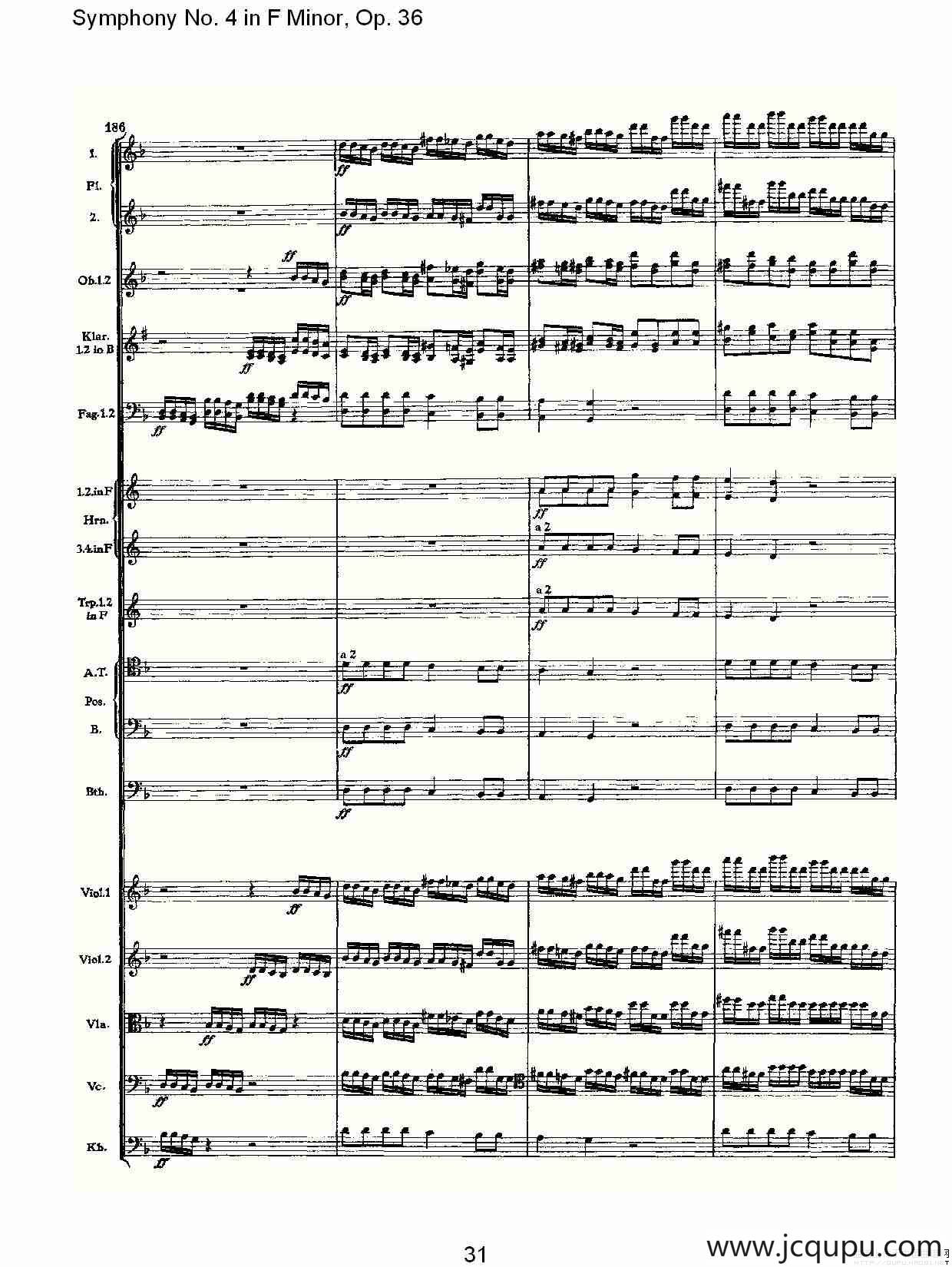 F小调第四交响曲, Op. 36 第四乐章（二）简谱