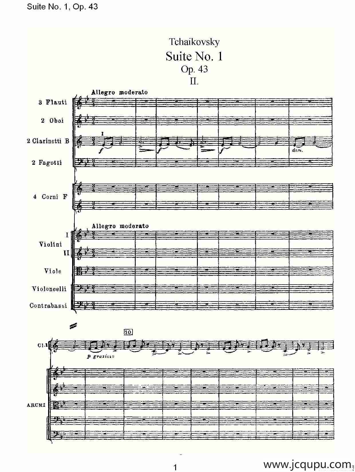 Suite No.1, Op.43 第一套曲,Op.43第二乐章简谱