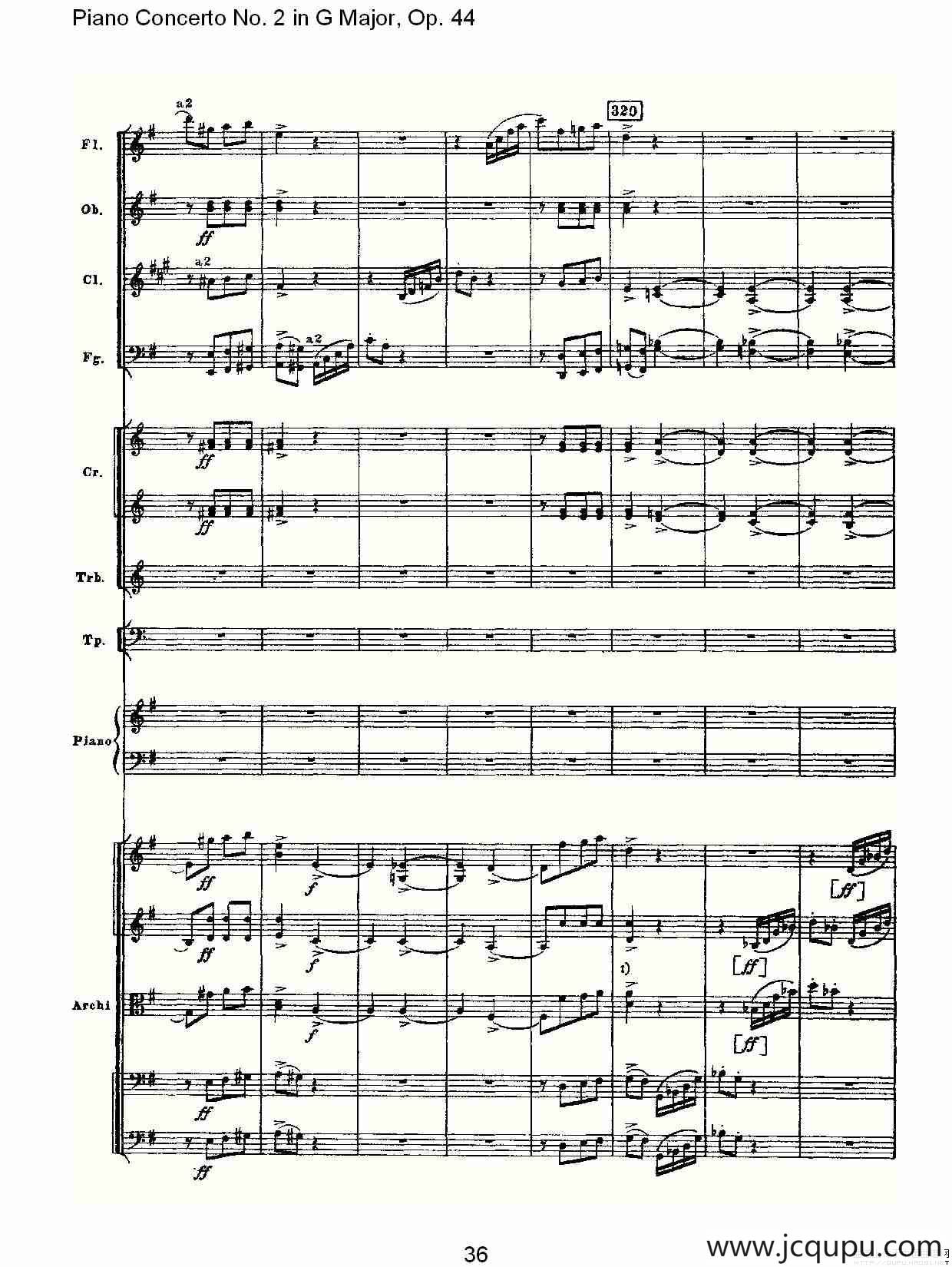 G大调第二钢琴协奏曲, Op.44第三乐章（二）简谱