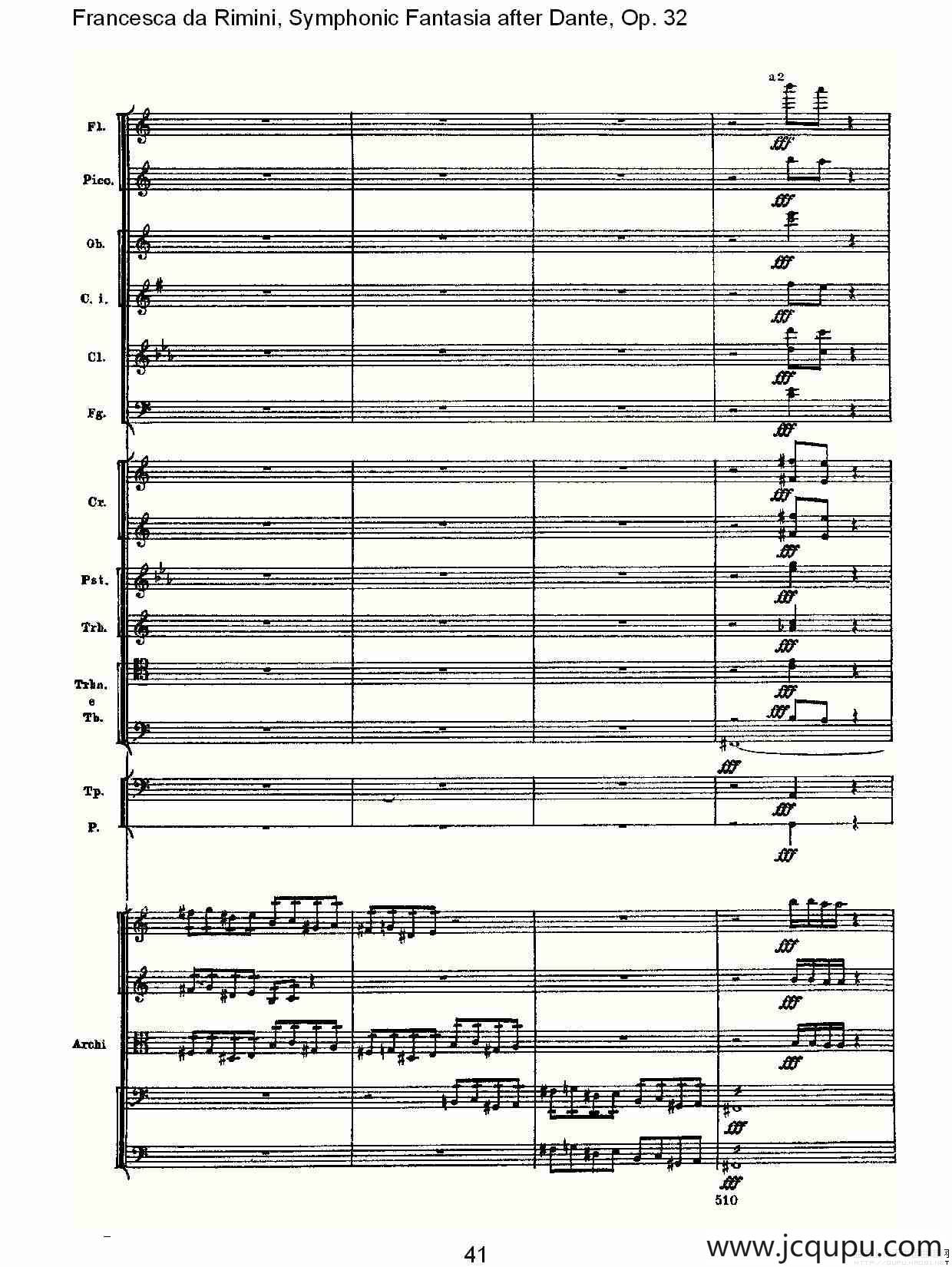 Francesca da Rimini, 但丁幻想曲Op.32 第二部（二）简谱