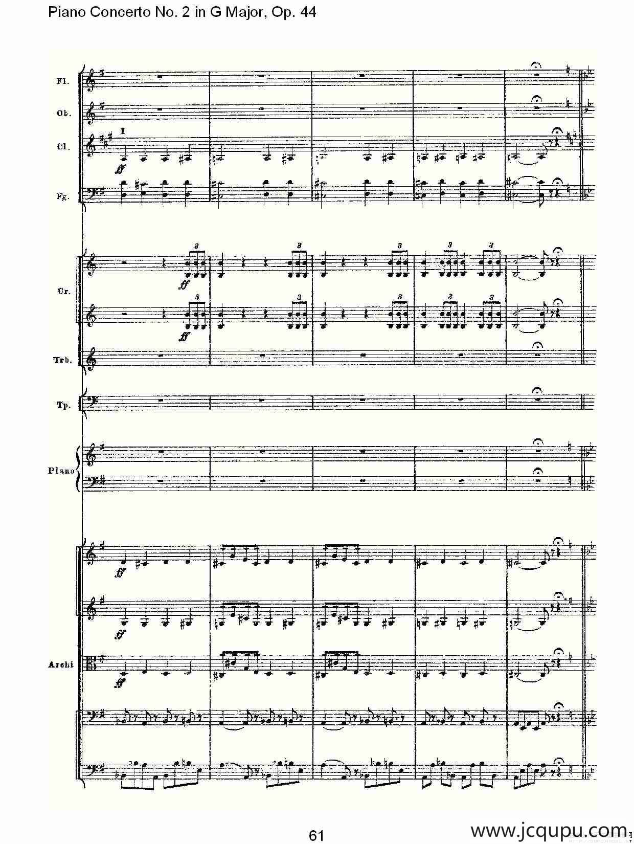 G大调第二钢琴协奏曲, Op.44第一乐章（三）简谱