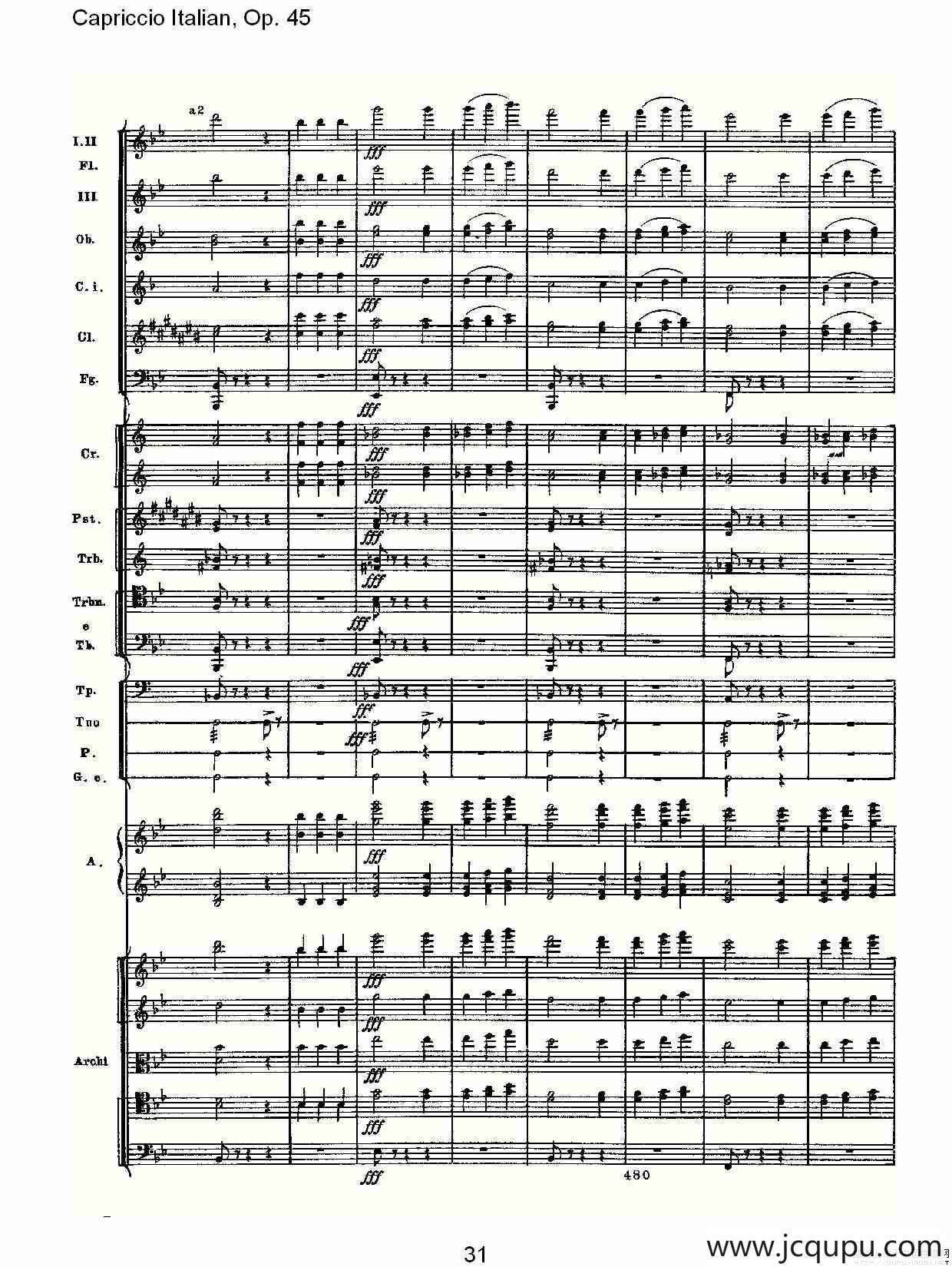 Capriccio Italian, Op. 45 意大利幻想曲, Op. 45简谱