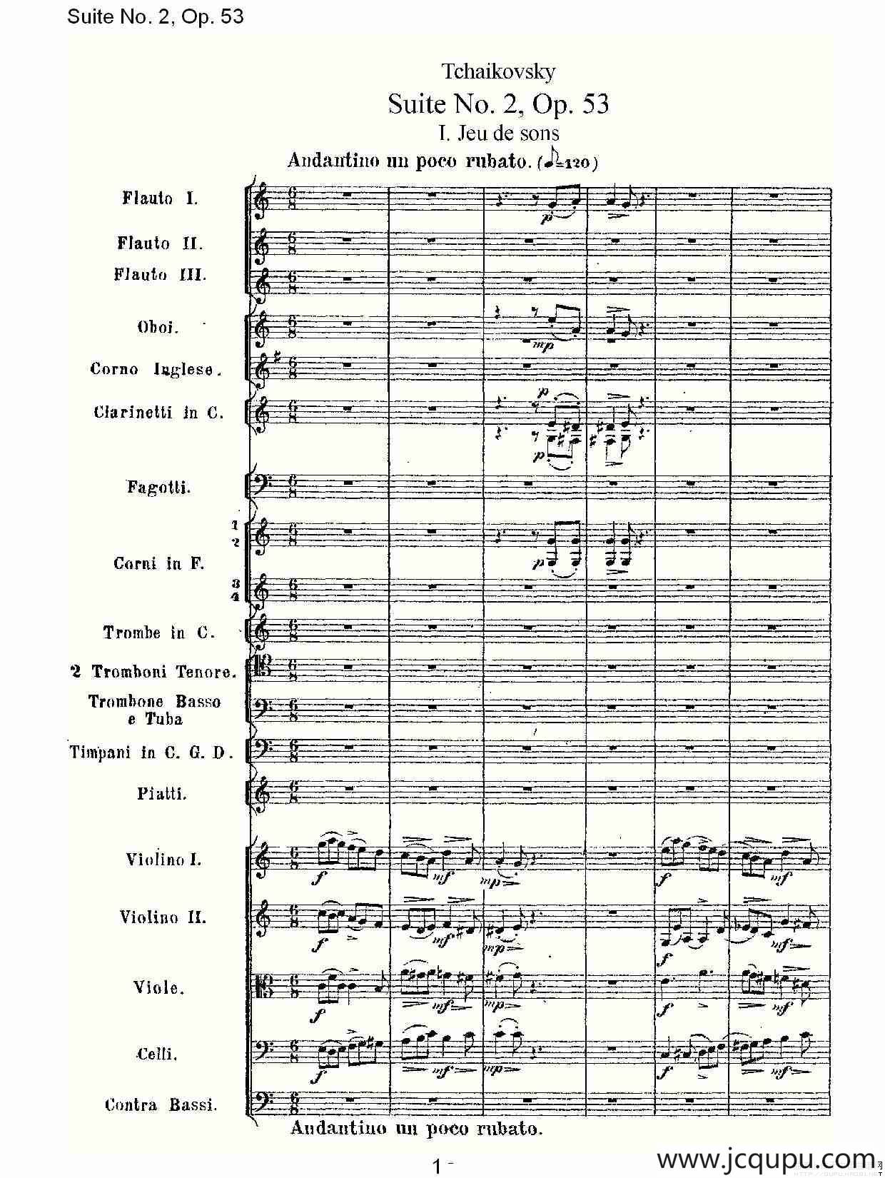Suite No. 2, Op.53 第二套曲,Op.53第一乐章（一）简谱