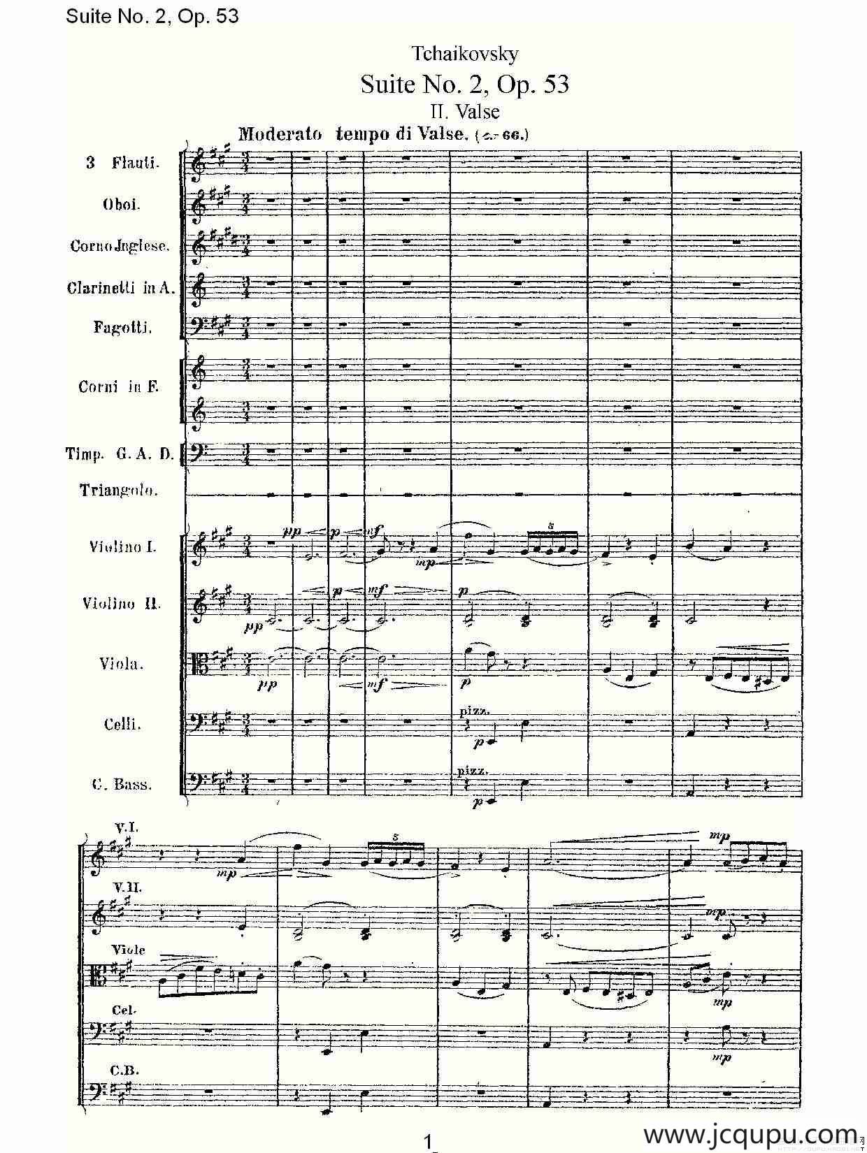 Suite No. 2, Op.53 第二套曲,Op.53第二乐章简谱