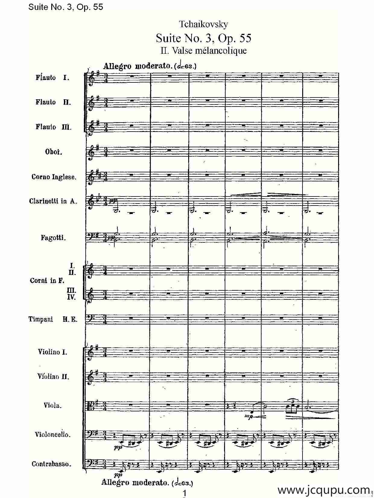 Suite No. 3, Op.55 第三套曲,Op.55第二乐章简谱