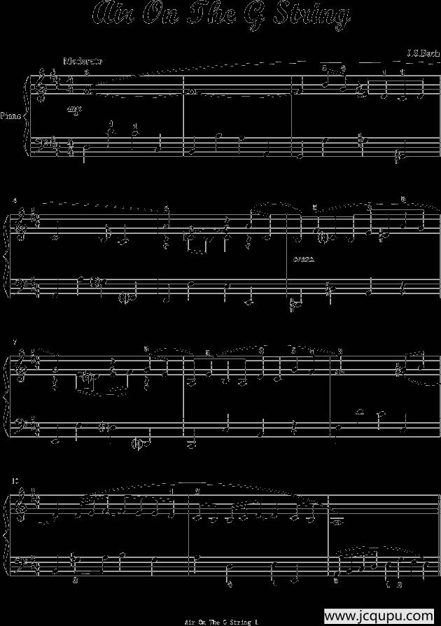 Air On The G String（G弦之歌）简谱