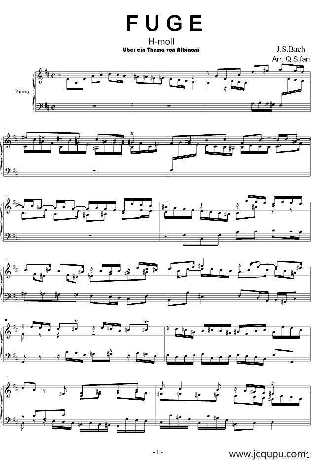 Fuge h-moll简谱