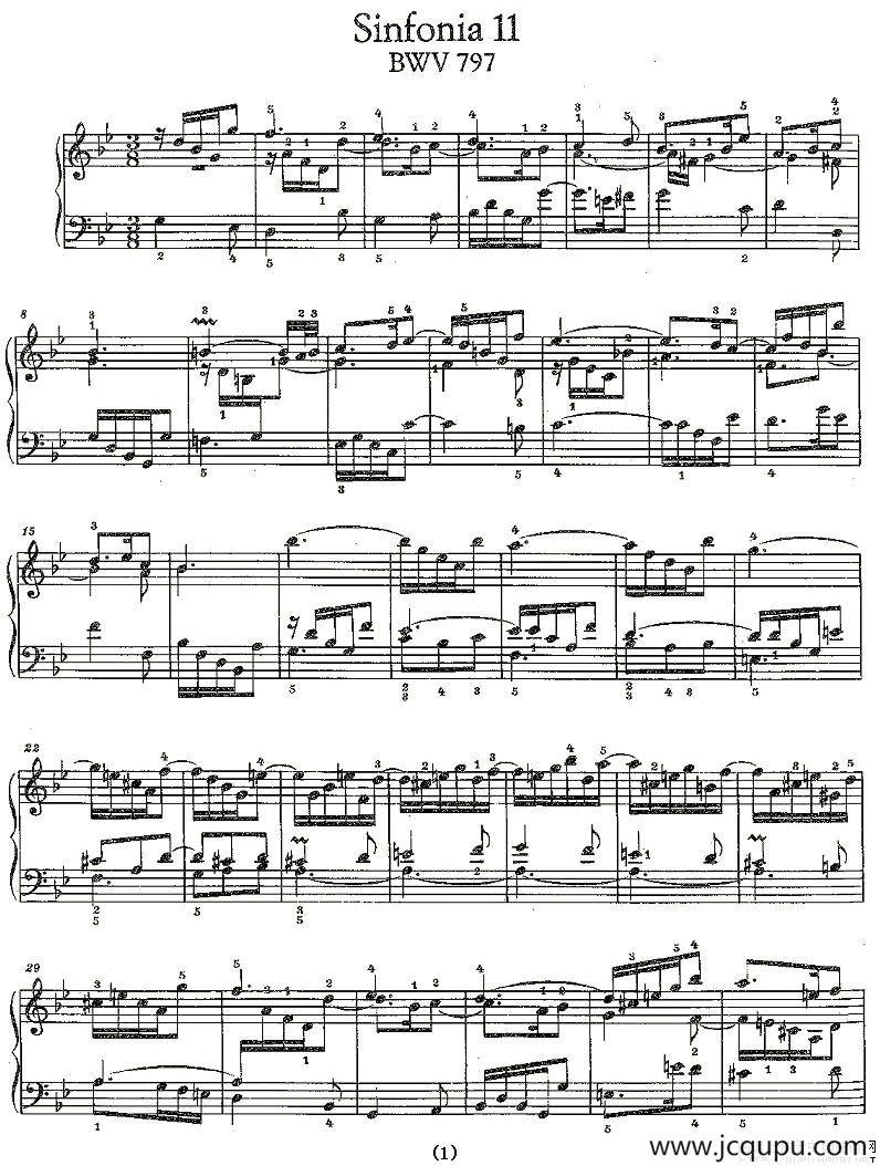 Sinfonia 11 BWV-797简谱