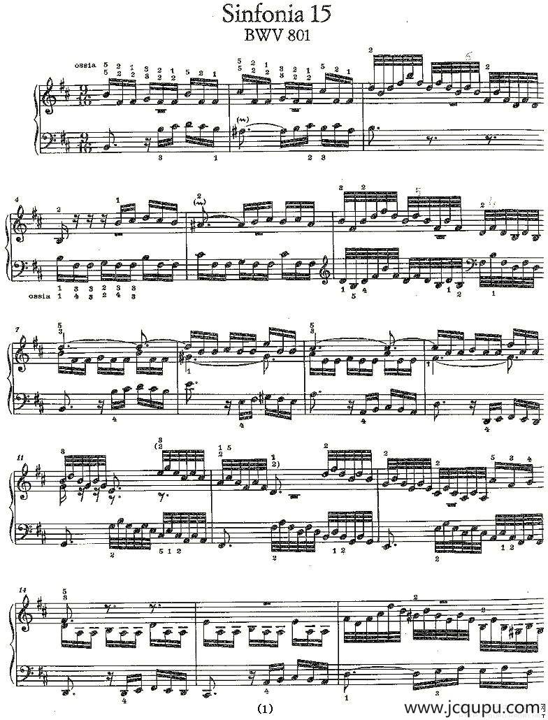 Sinfonia 15 BWV-801简谱