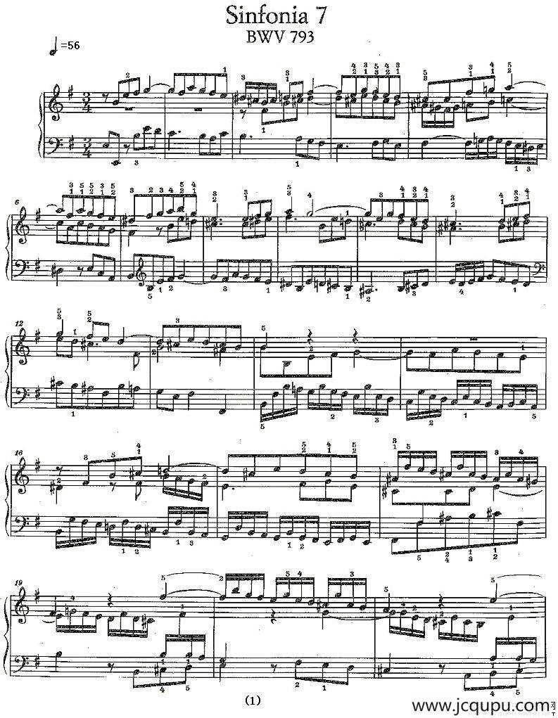 Sinfonia 7 BWV-793简谱