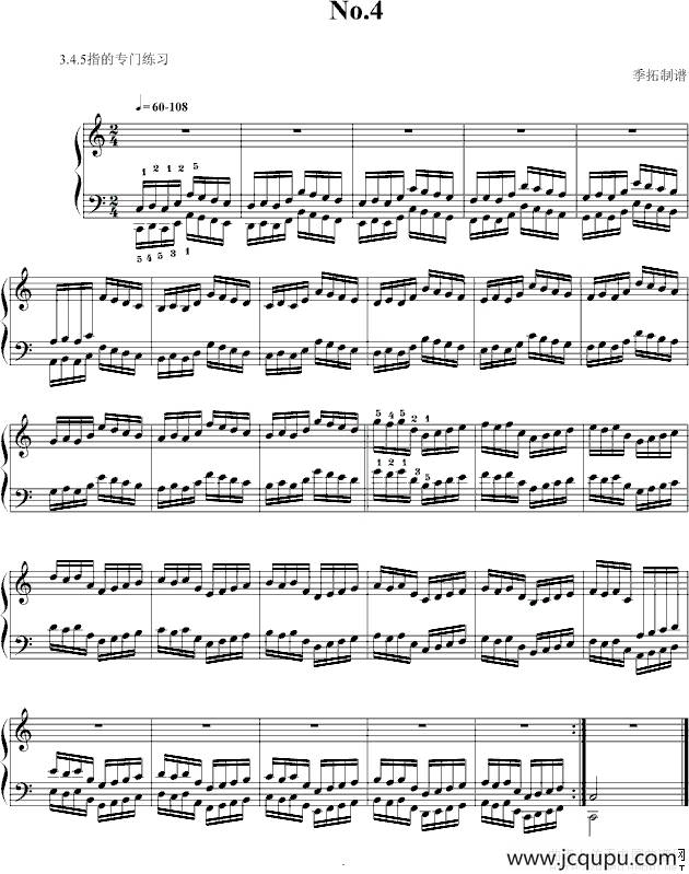 哈农指法练习（4）简谱