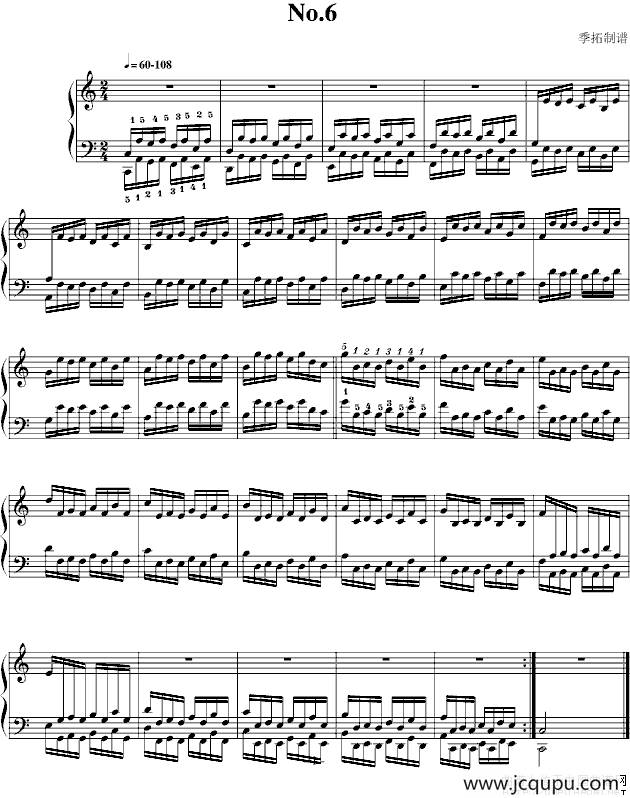 哈农指法练习（6）简谱