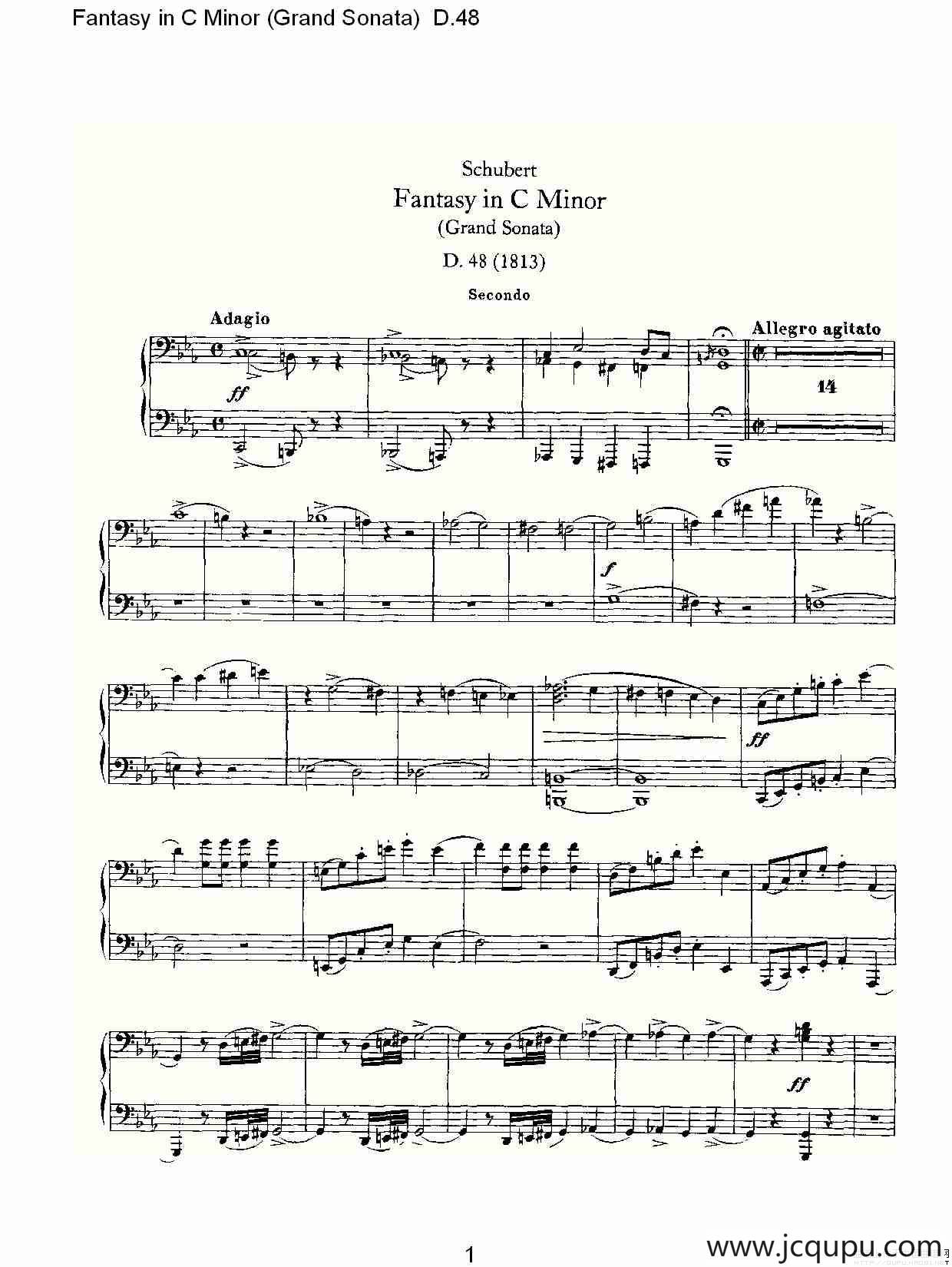 Fantasy in C Minor（Grand Sonata))D.4）简谱
