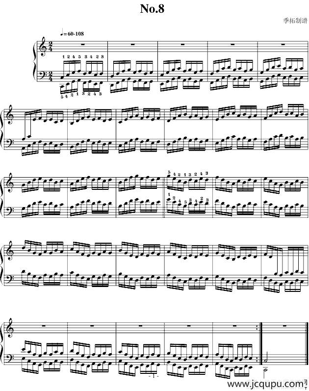 哈农指法练习（8）简谱