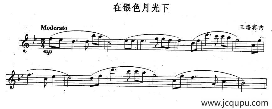 在银色月光下简谱