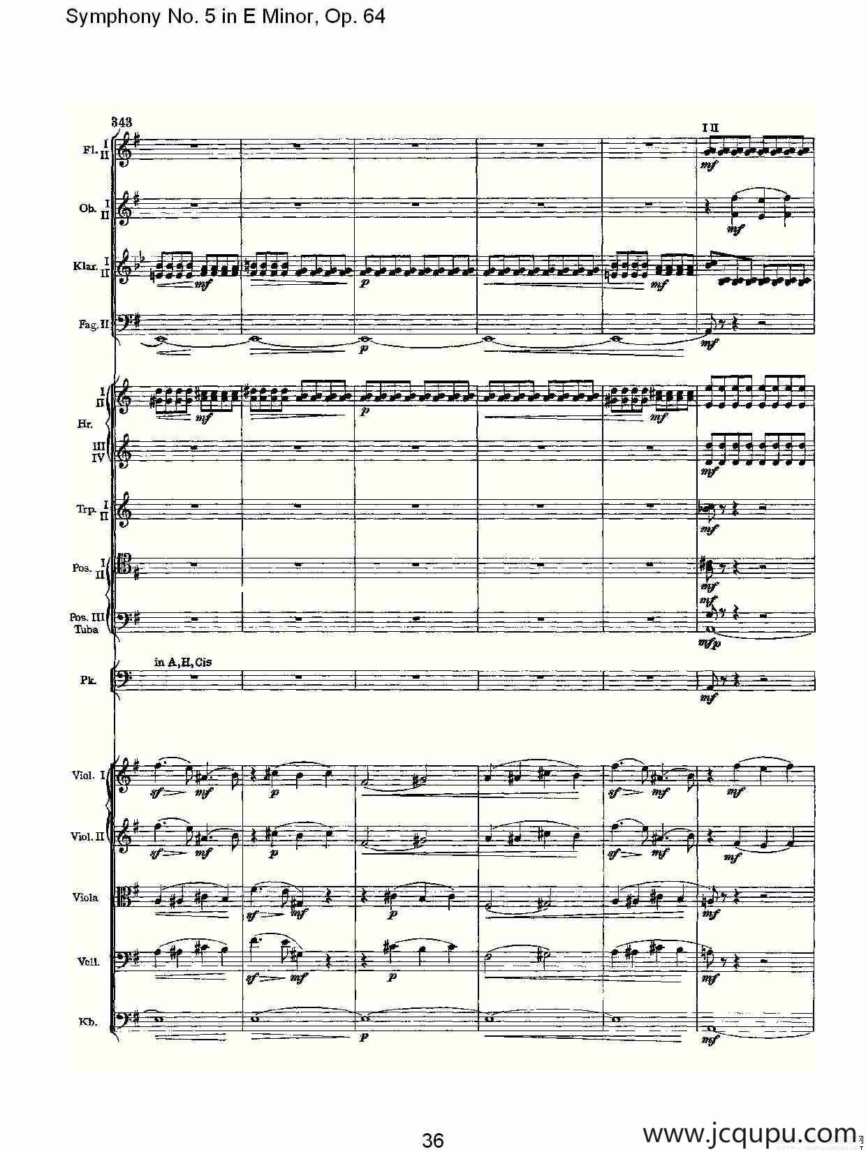 Symphony No. 5 in E Minor, Op.64（E小调第五交响曲 Op.64第四）简谱