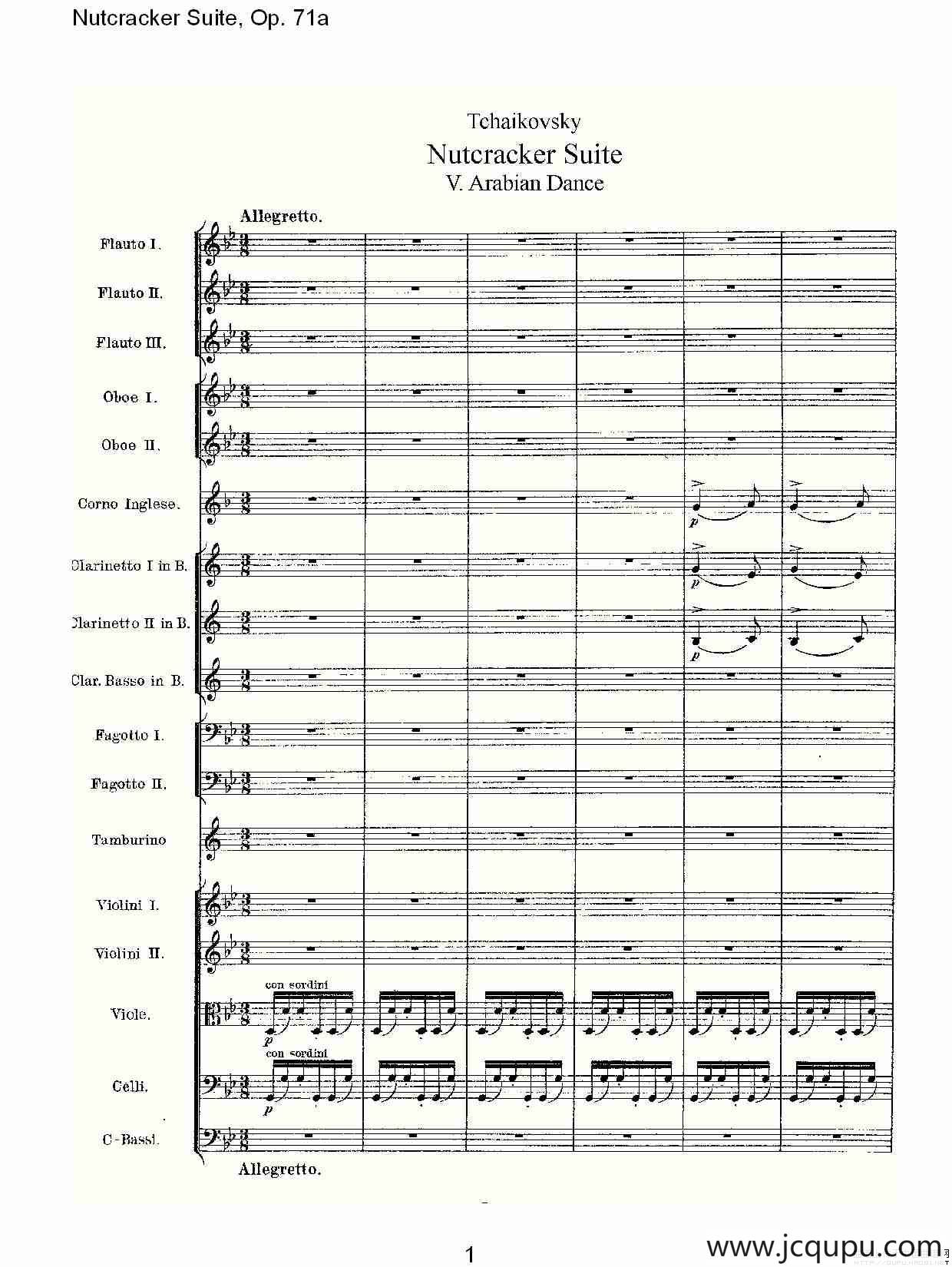 Nutcracker Suite, Op.71a（胡桃夹套曲，Op.71a 第五章）简谱