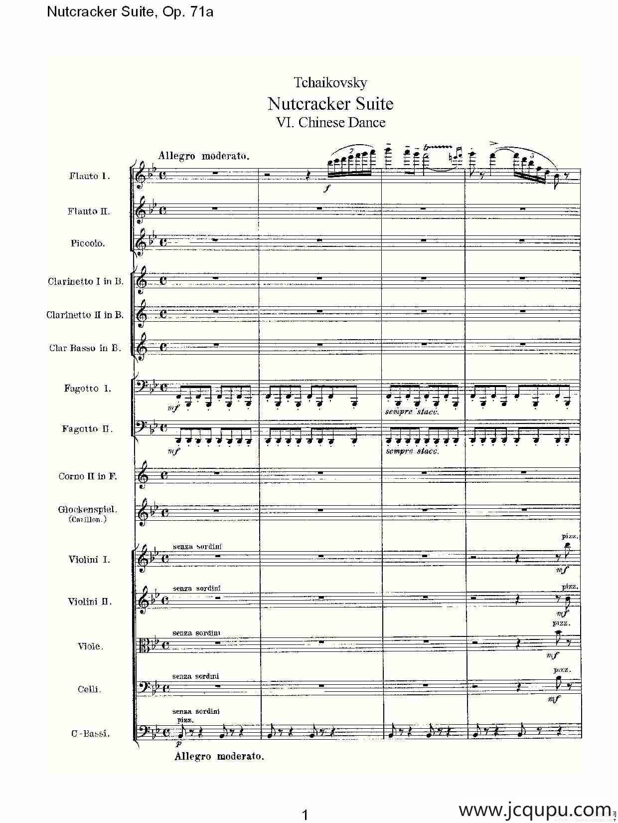 Nutcracker Suite, Op.71a（胡桃夹套曲，Op.71a 第六章）简谱