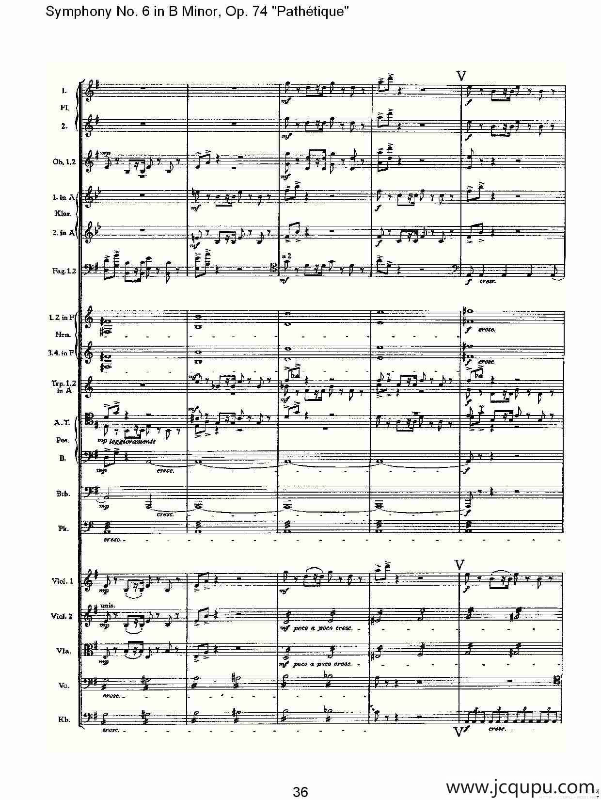B小调第六交响曲,Op.74（第三乐章[二]）简谱