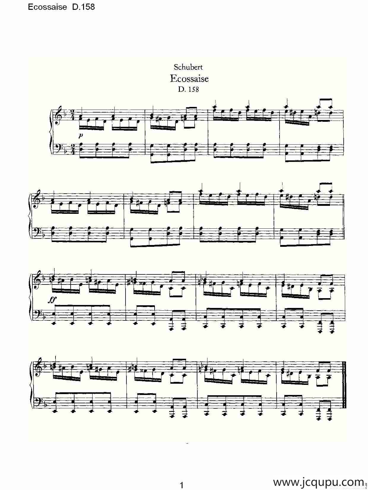 Ecossaise D.158简谱