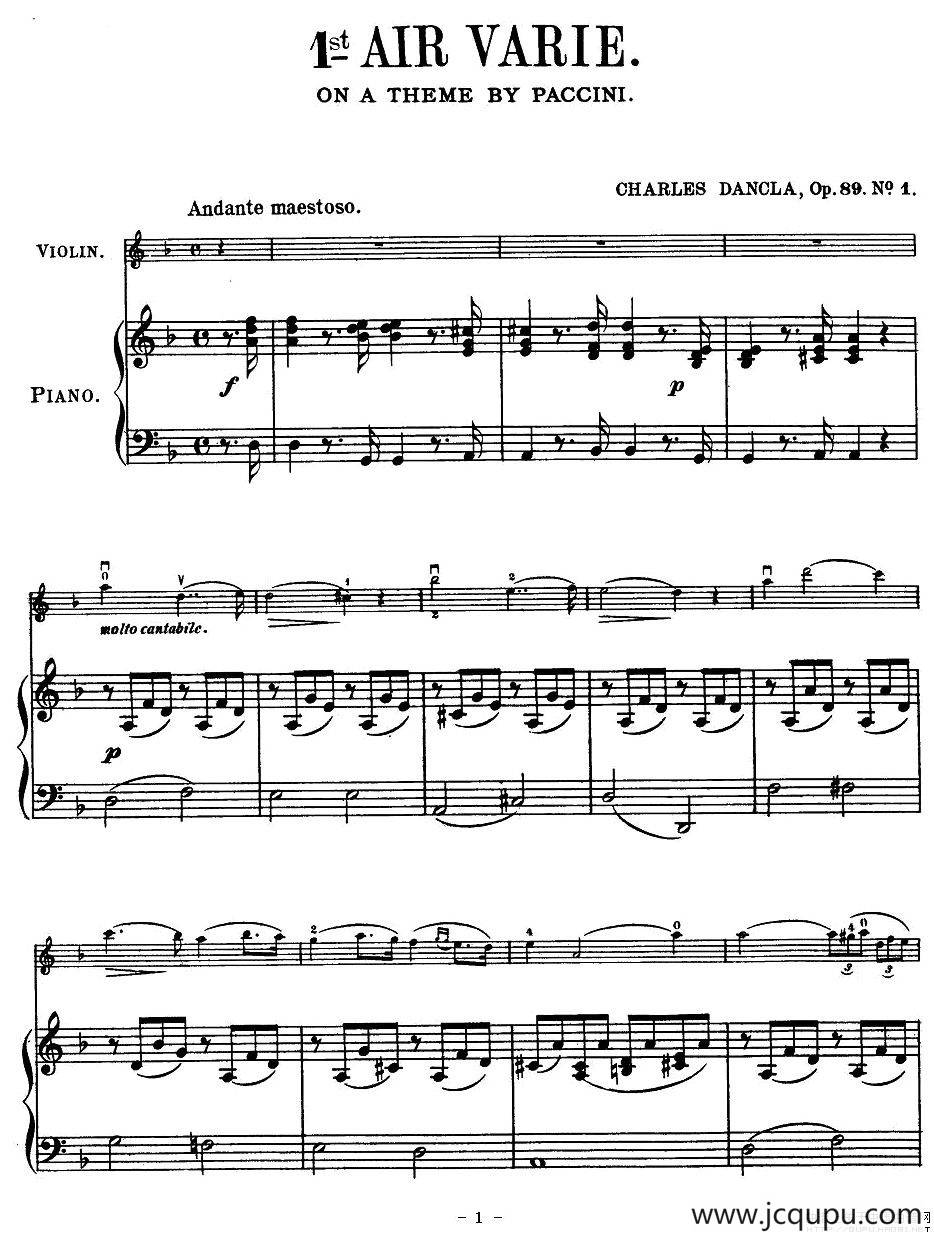 AIR VARIE（小提琴+钢琴）简谱