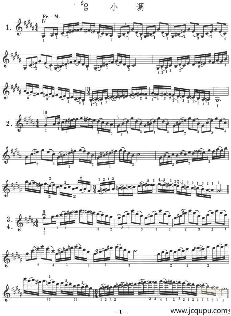 #g 小调简谱