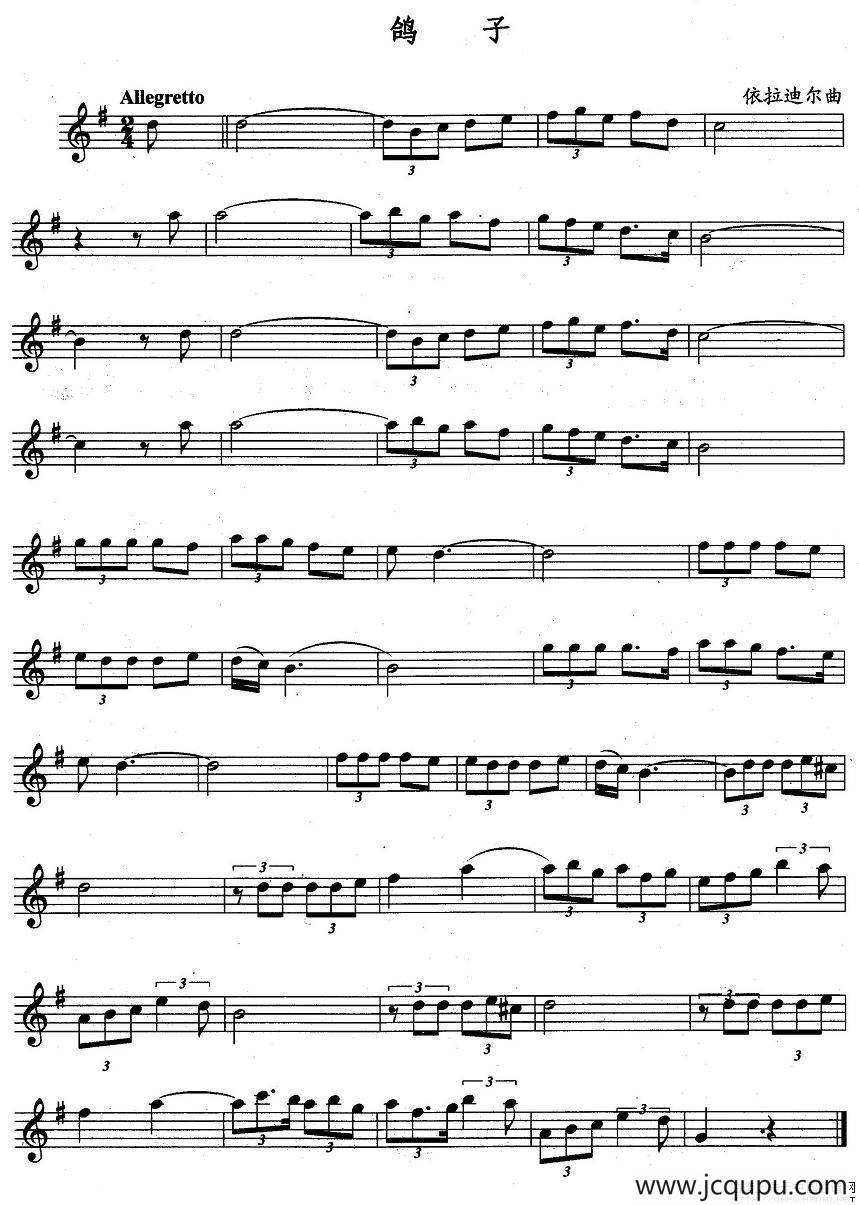 鸽子（版本二）简谱