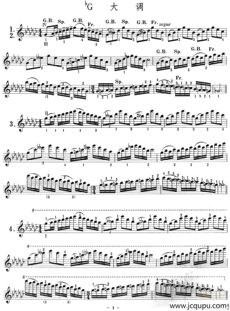 bG大调简谱