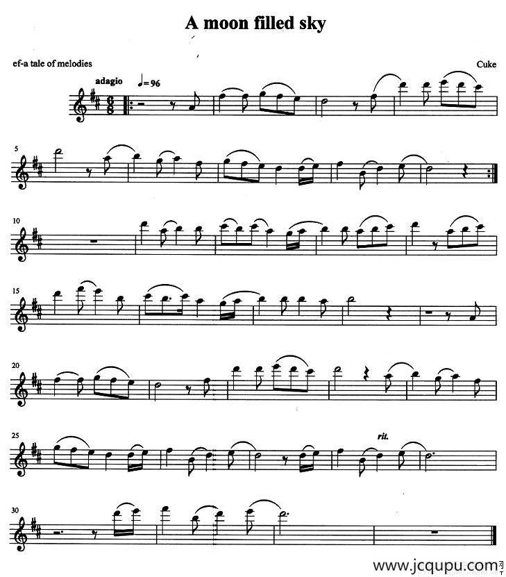 A moon filled sky简谱