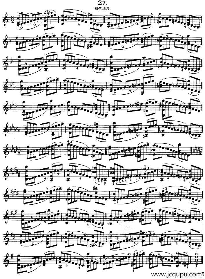 《舍夫契克》左手技巧练习第27课简谱