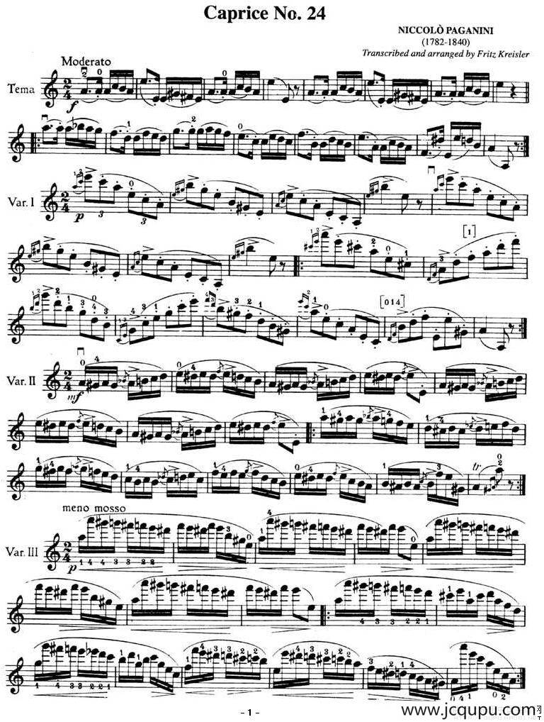 Caprice No.24简谱