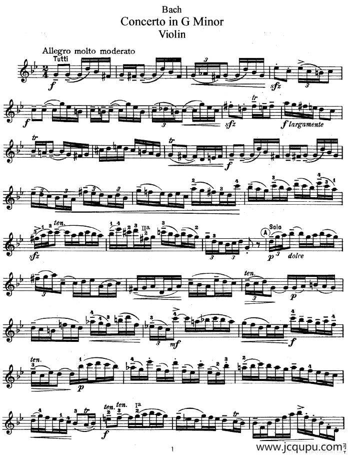 Concerto in G Minor（G小调协奏曲）简谱