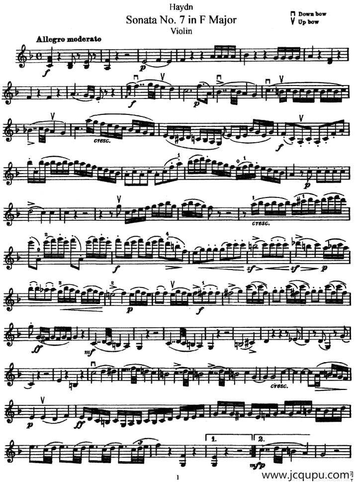 Soata No.7 in F Major简谱