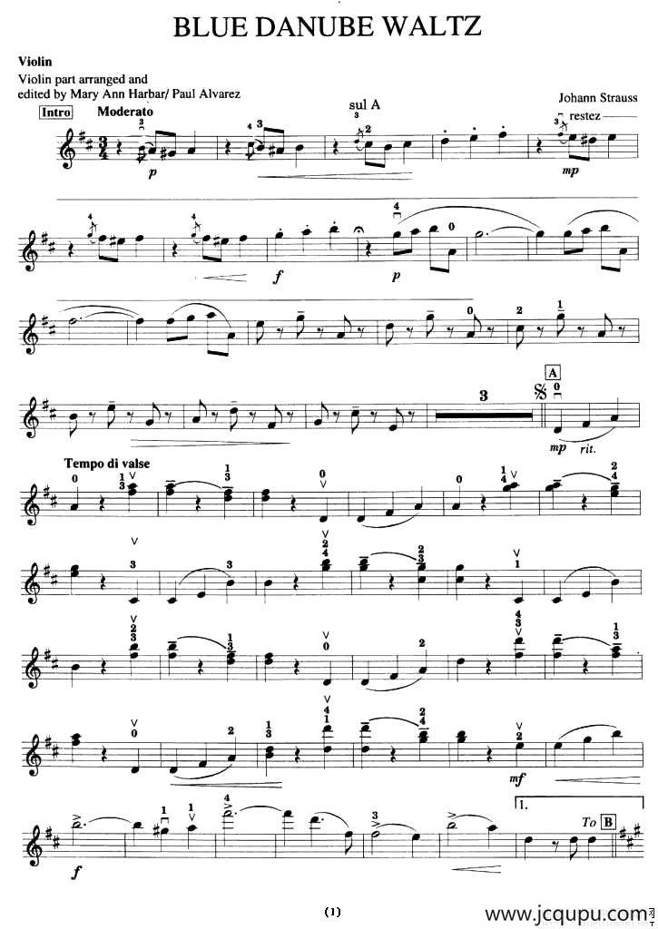 BLUE DANUBE WALTZ简谱