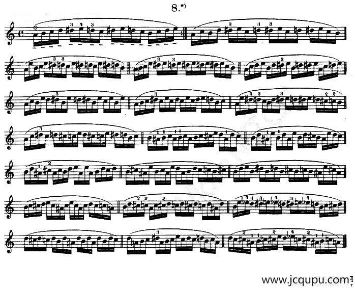 《舍夫契克》左手技巧练习第8课小提琴谱简谱