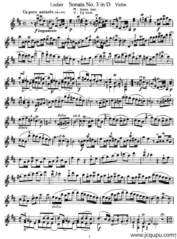 Sonata No.3 in D简谱