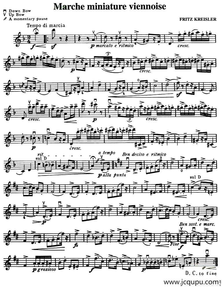 MARCHE MINIATURE VIENNOISE简谱