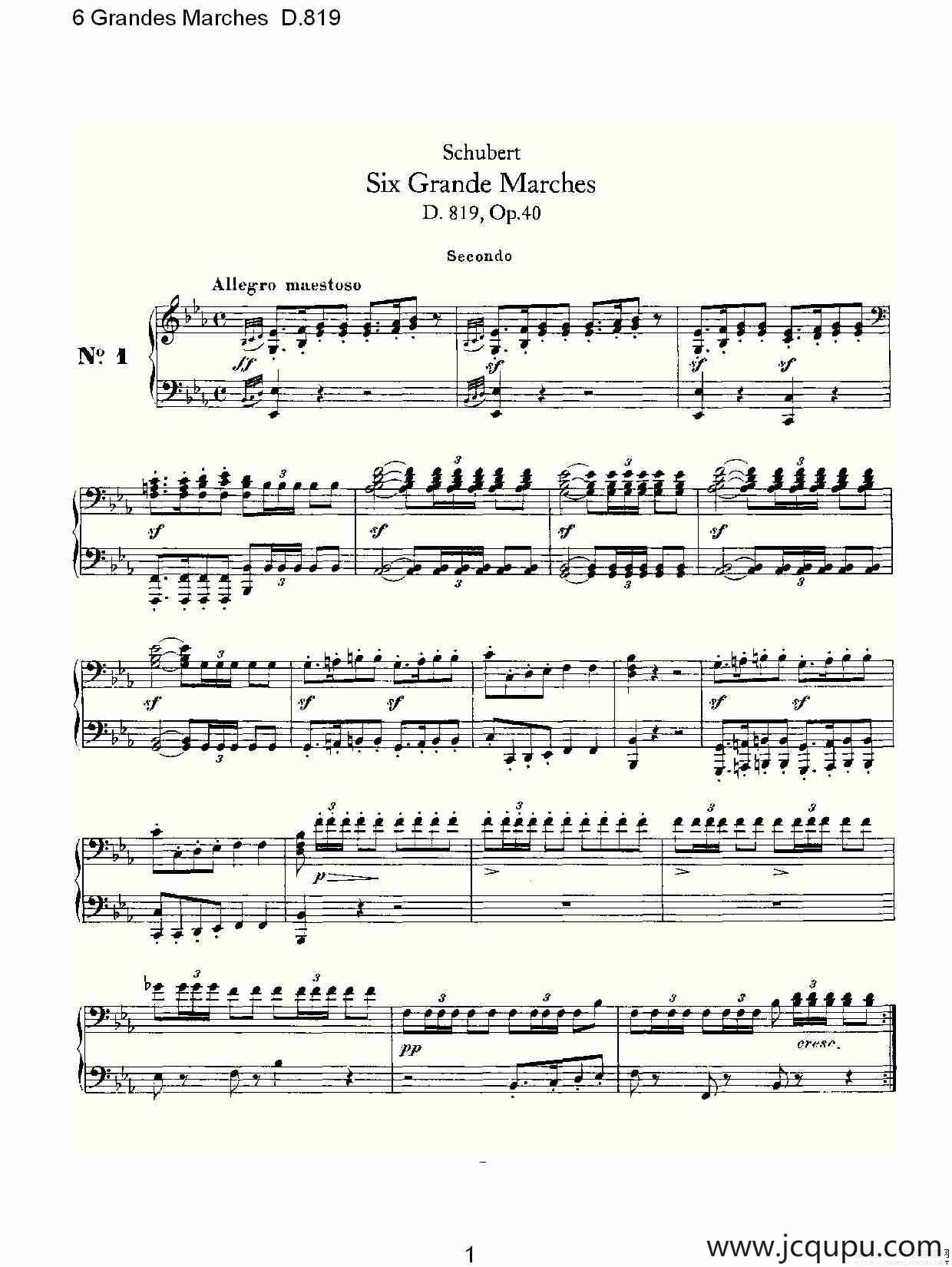 6 Grandes Marches D.819（6 贵族进行曲 D.819）简谱