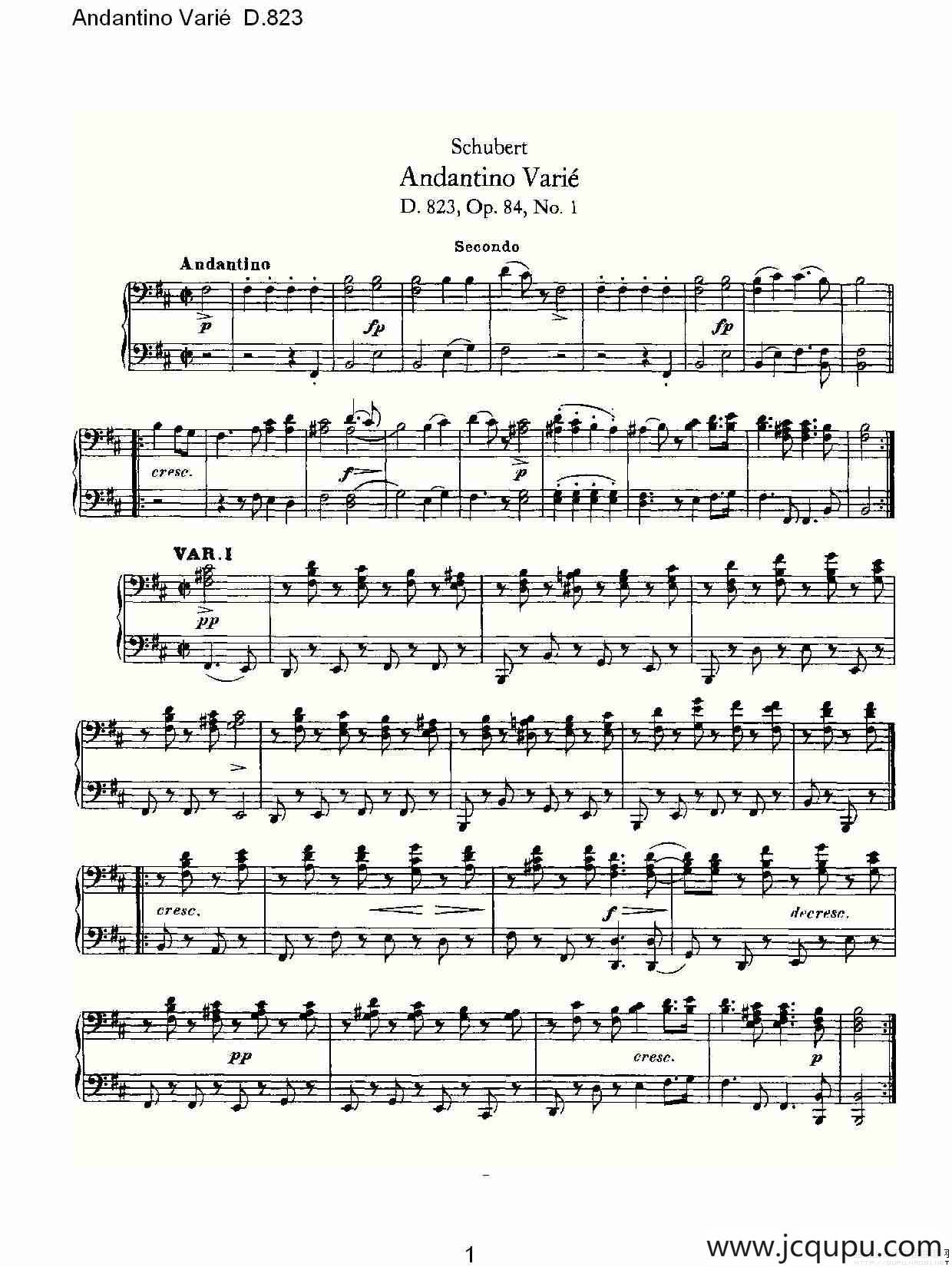 Rondeau Brillant D.823（光辉回旋曲 D.823）简谱