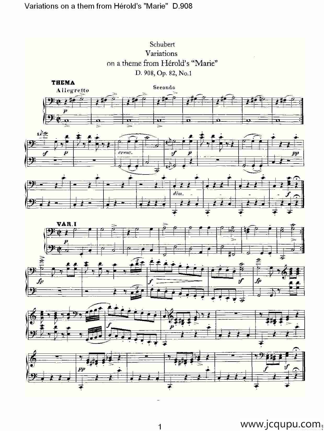 a them from Hérold’s（a them from Hérold’）简谱