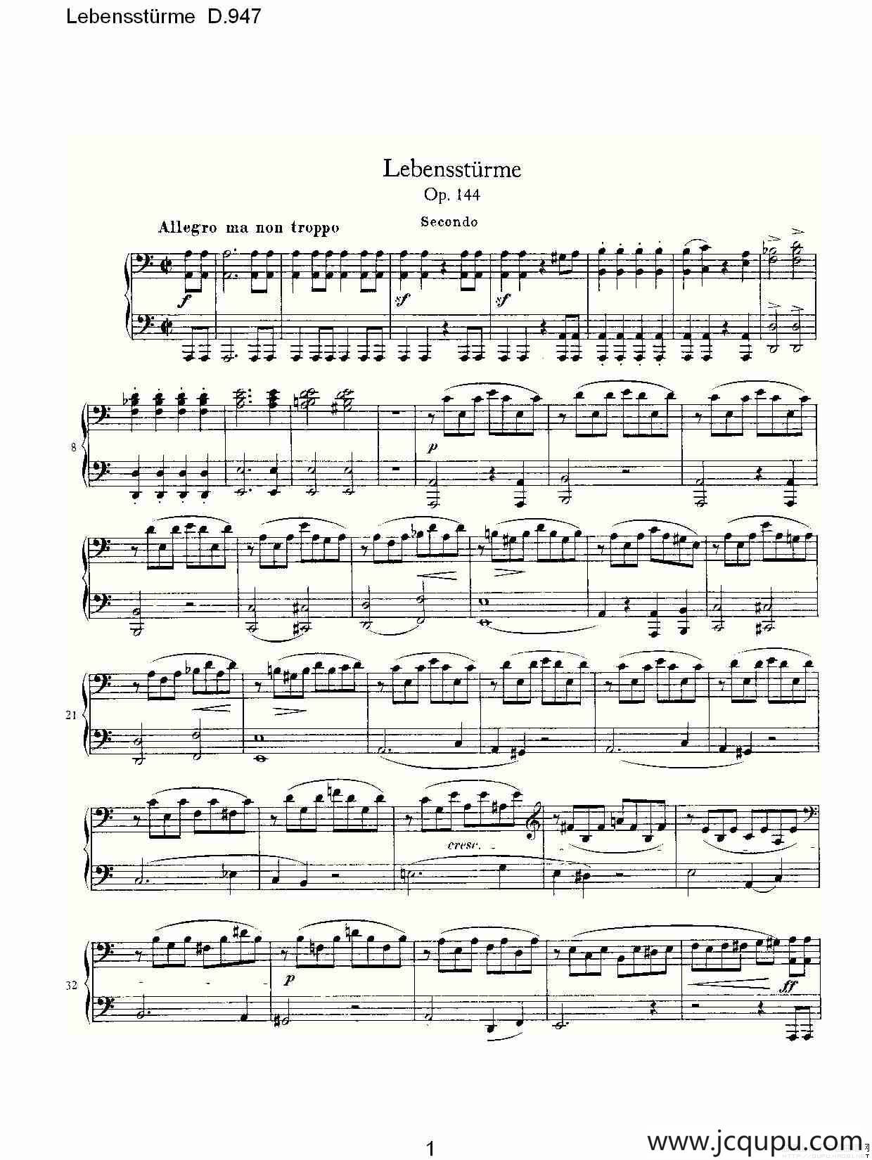 Lebensstürme D.947简谱